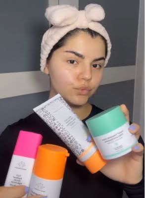 A Mena Woman Influencer Showing Health Care Products on a Instagram's Reel